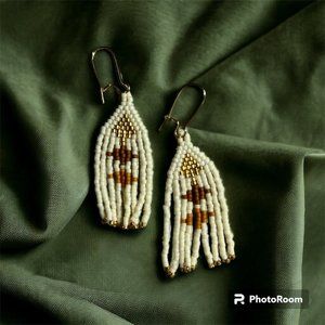 Small Seed Bead Fringe Earrings